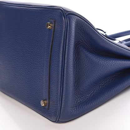 Hermes Taurillon Clemence Birkin 35 Bleu Saphir 8 of 37
