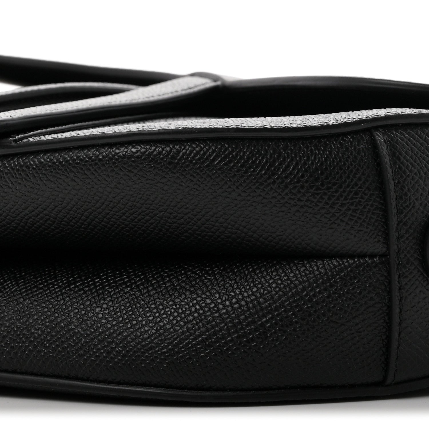 Christian Dior Grained Calfskin Saddle Bag With Strap Black 9 of 10