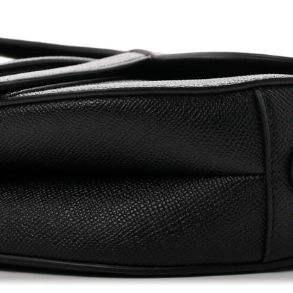 Christian Dior Grained Calfskin Saddle Bag With Strap Black 9 of 10