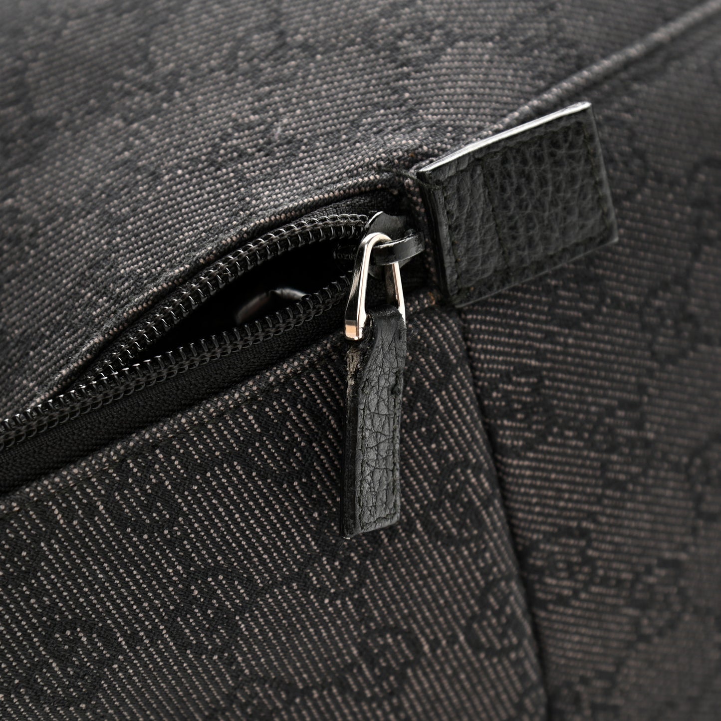 Denim Monogram Medium Backpack Black