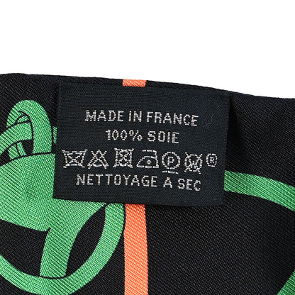Hermes Silk Panoplie Equestre Twilly Caban Black Vert Rouge 3 of 4