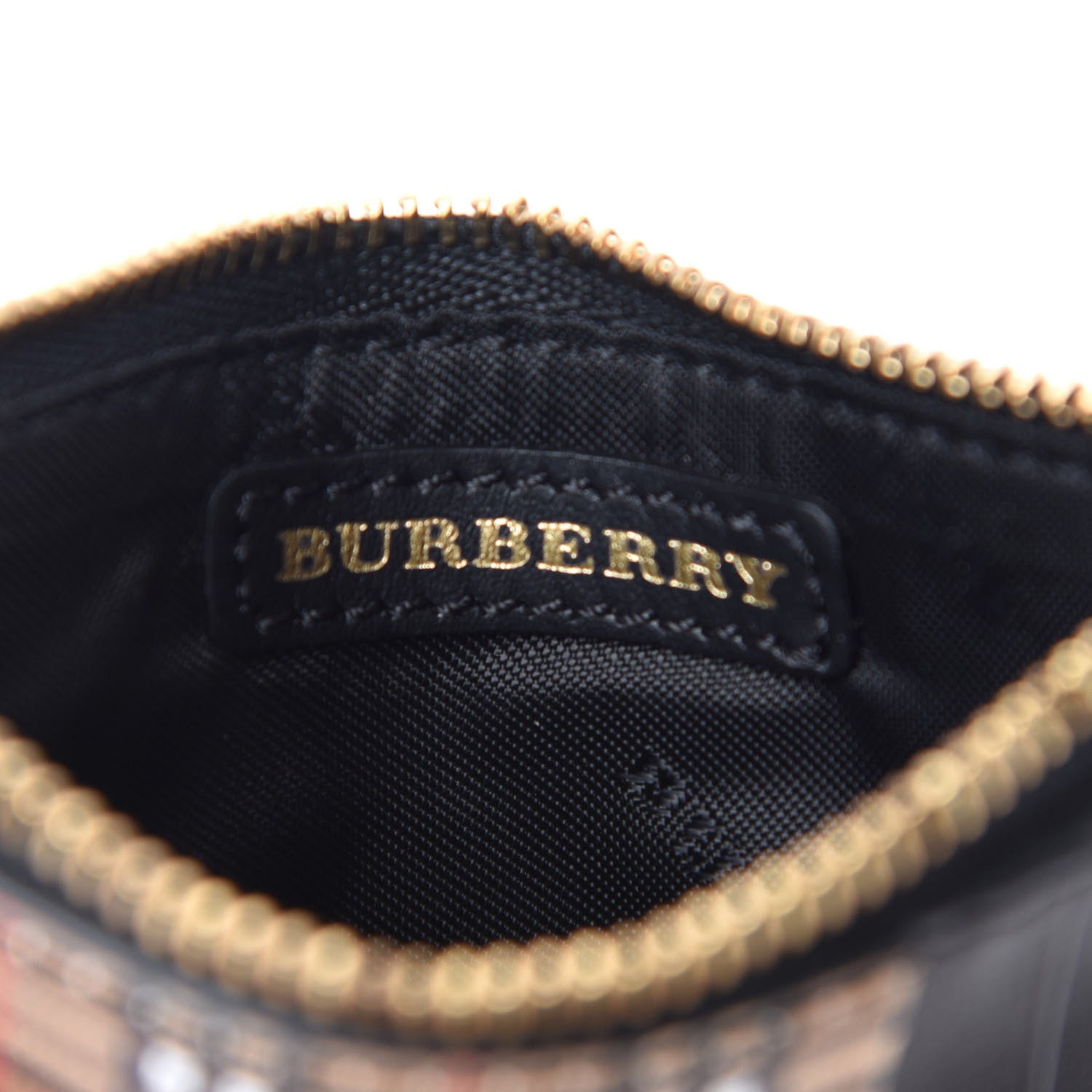Burberry Mini Vintage Check Calfskin Somerset Coin Case Card Holder Antique Yellow 6 of 6
