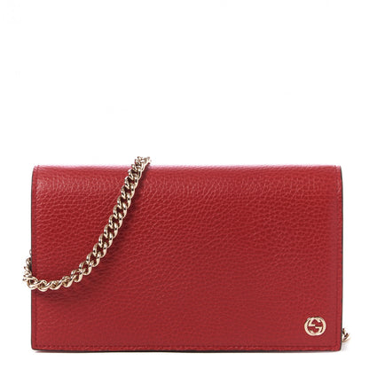 Gucci Dollar Calfskin Medium Betty Chain Wallet Tabasco 1 of 7