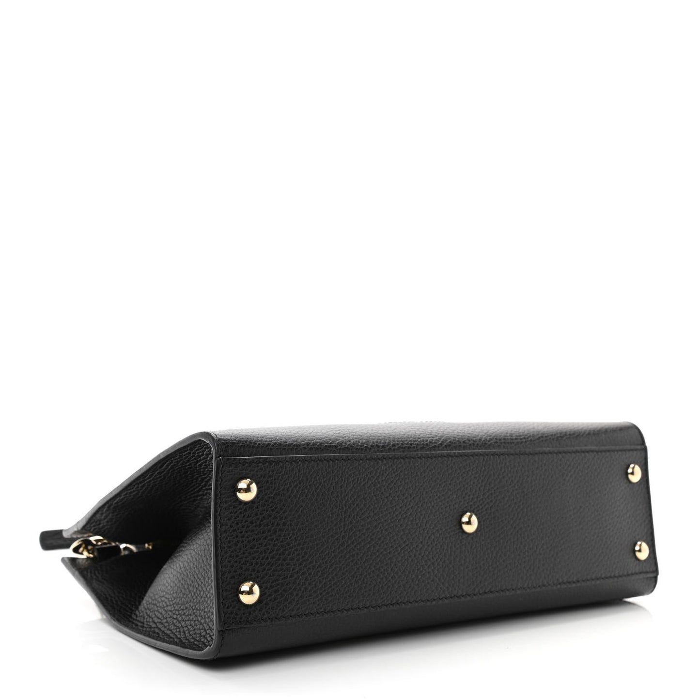 Pebbled Calfskin Medium Soho Top Handle Satchel Black