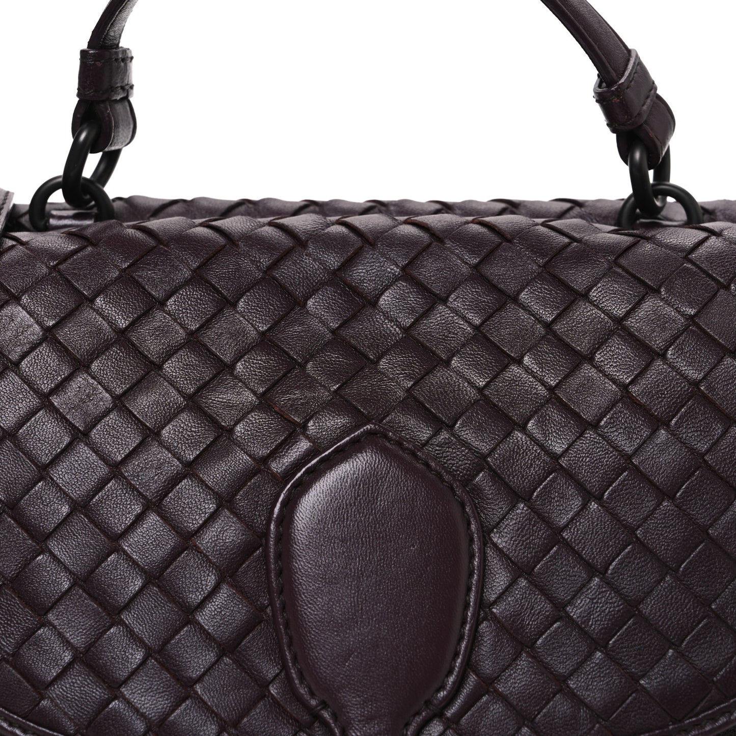 Nappa Intrecciato Double Sided Crossbody Bag Aubergine