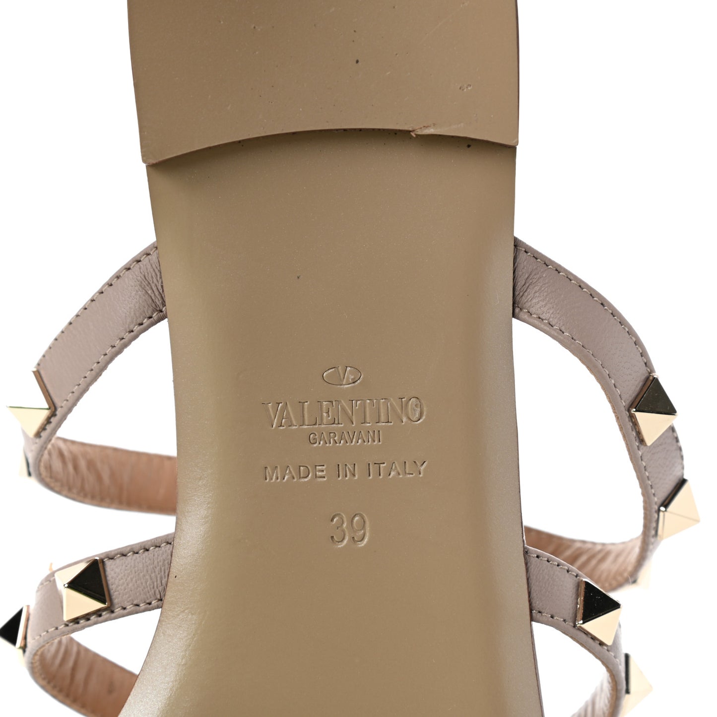 Nappa Rockstud Flat Cage Mules 39 Poudre