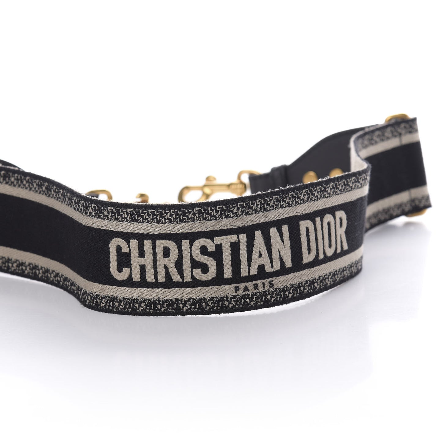 Canvas Embroidered Shoulder Strap Black