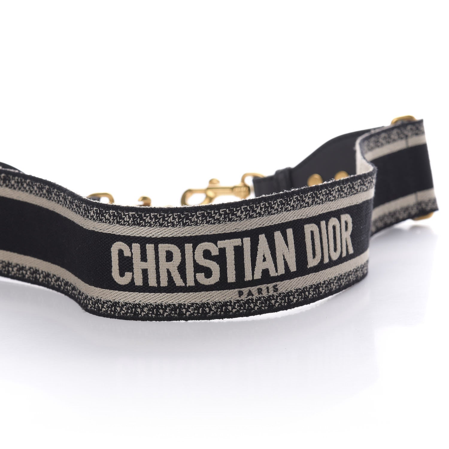 Christian Dior Canvas Embroidered Shoulder Strap Black 4 of 6