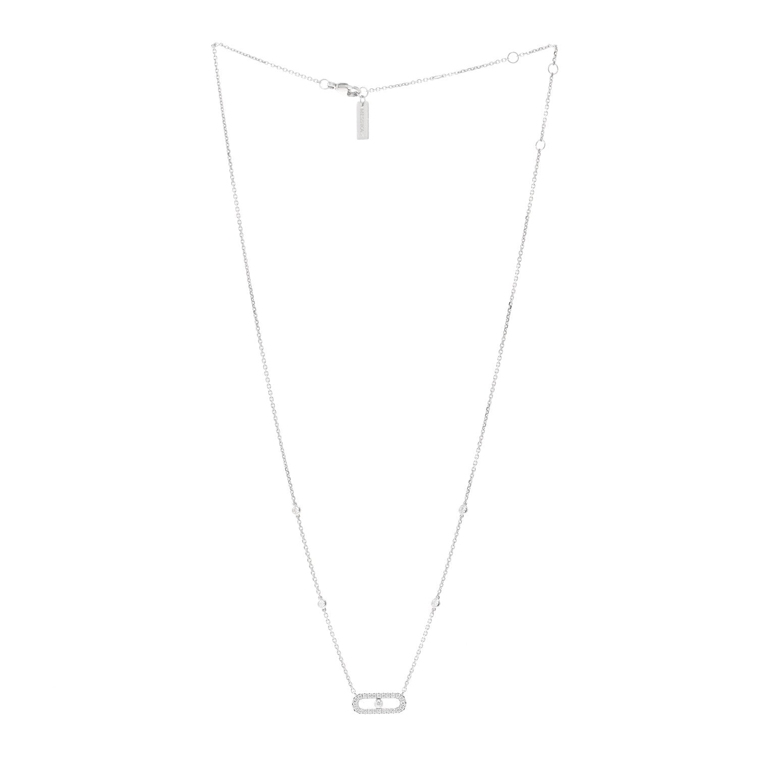Messika 18K White Gold Diamond Move Uno Pave Necklace 3 of 5
