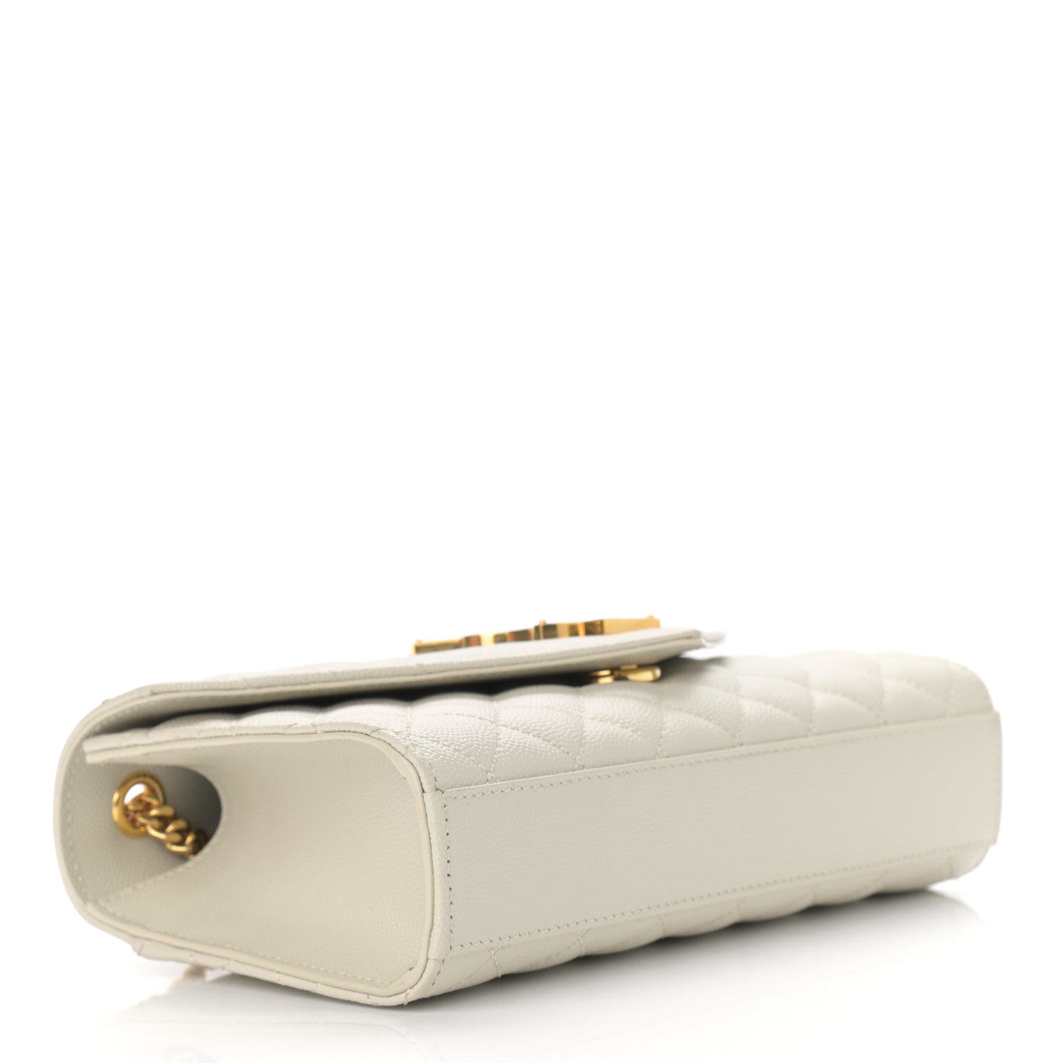 Saint Laurent Grain De Poudre Textured Mixed Matelasse Triquilt Small Monogram Satchel Crema Soft 4 of 13