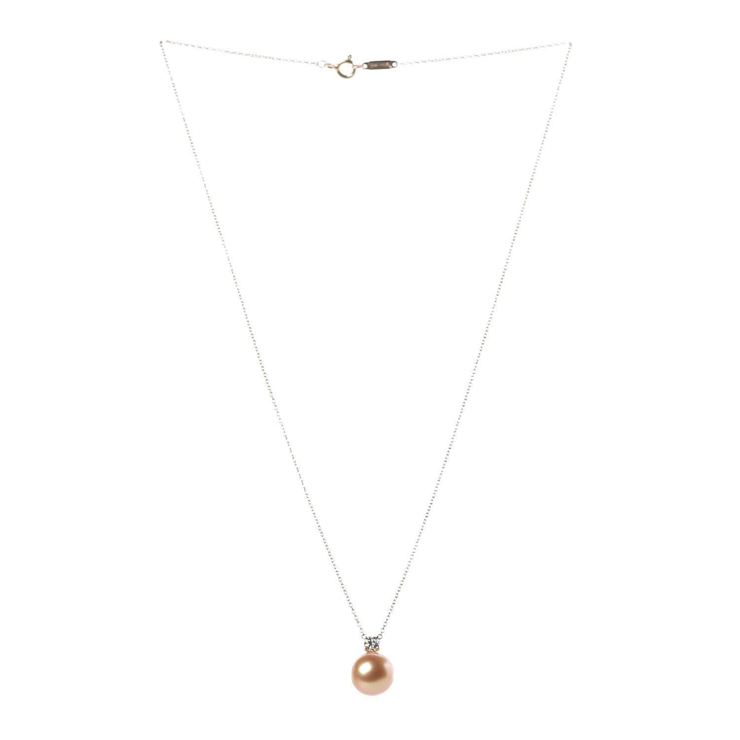 Tiffany 18K Yellow Gold Pearl Diamond South Sea Pearl Pendant Necklace 3 of 7
