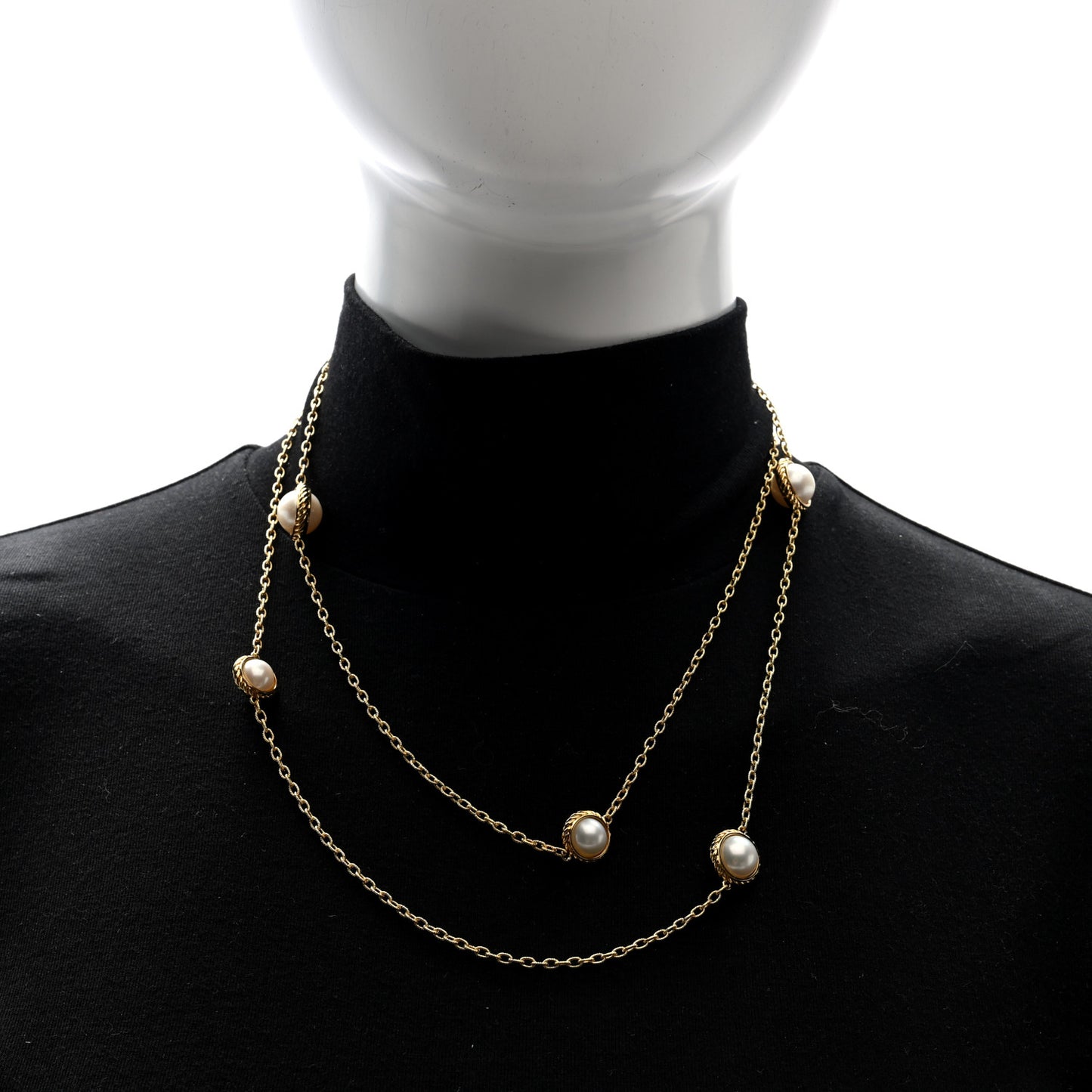 18K Yellow Gold Cultured Pearl 8.5-11mm Station Necklace