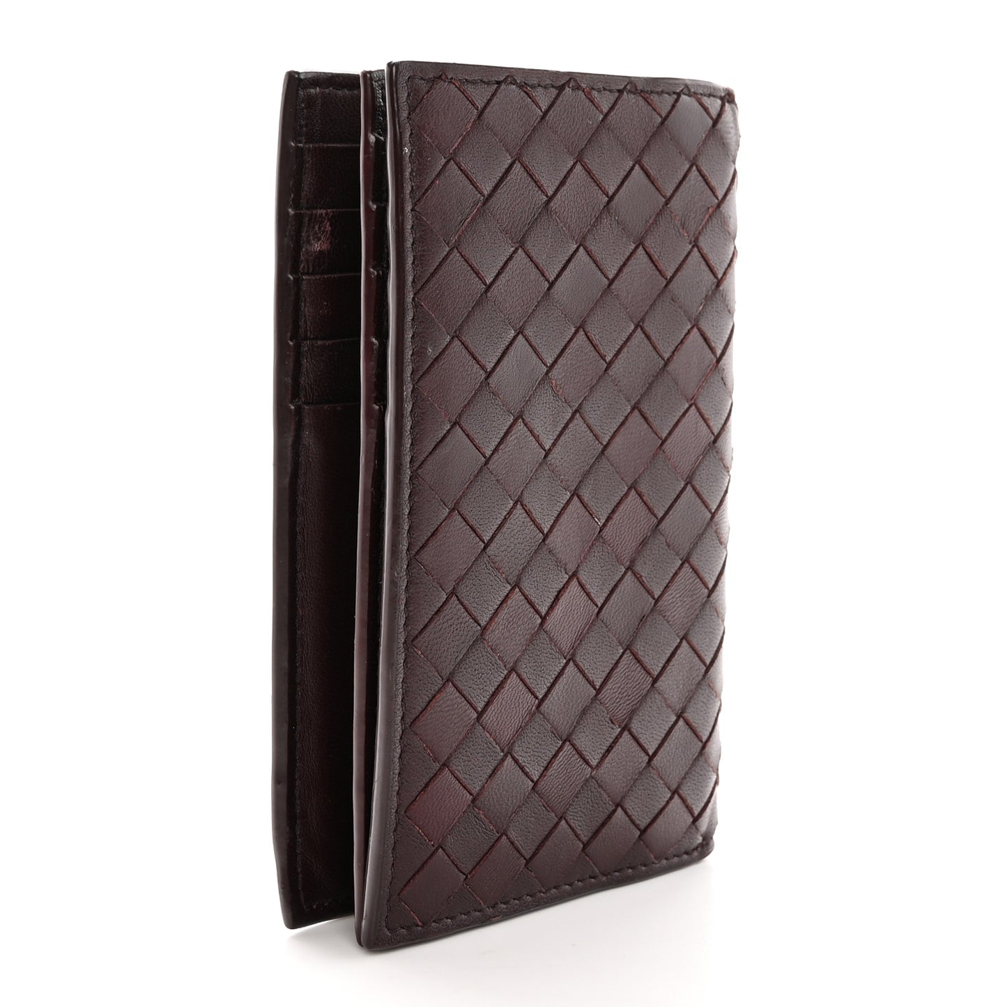 Nappa Intrecciato Flap Wallet Bordeaux
