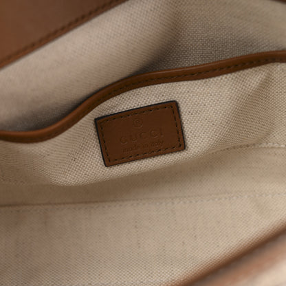 Gucci GG Supreme Monogram Duomo Lux Horsebit 1955 Soft Small Shoulder Bag Beige Ebony Sundial 6 of 10