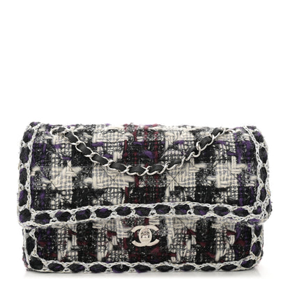 Chanel Tweed Quilted Mini Rectangular Flap Black White Multicolor 1 of 10