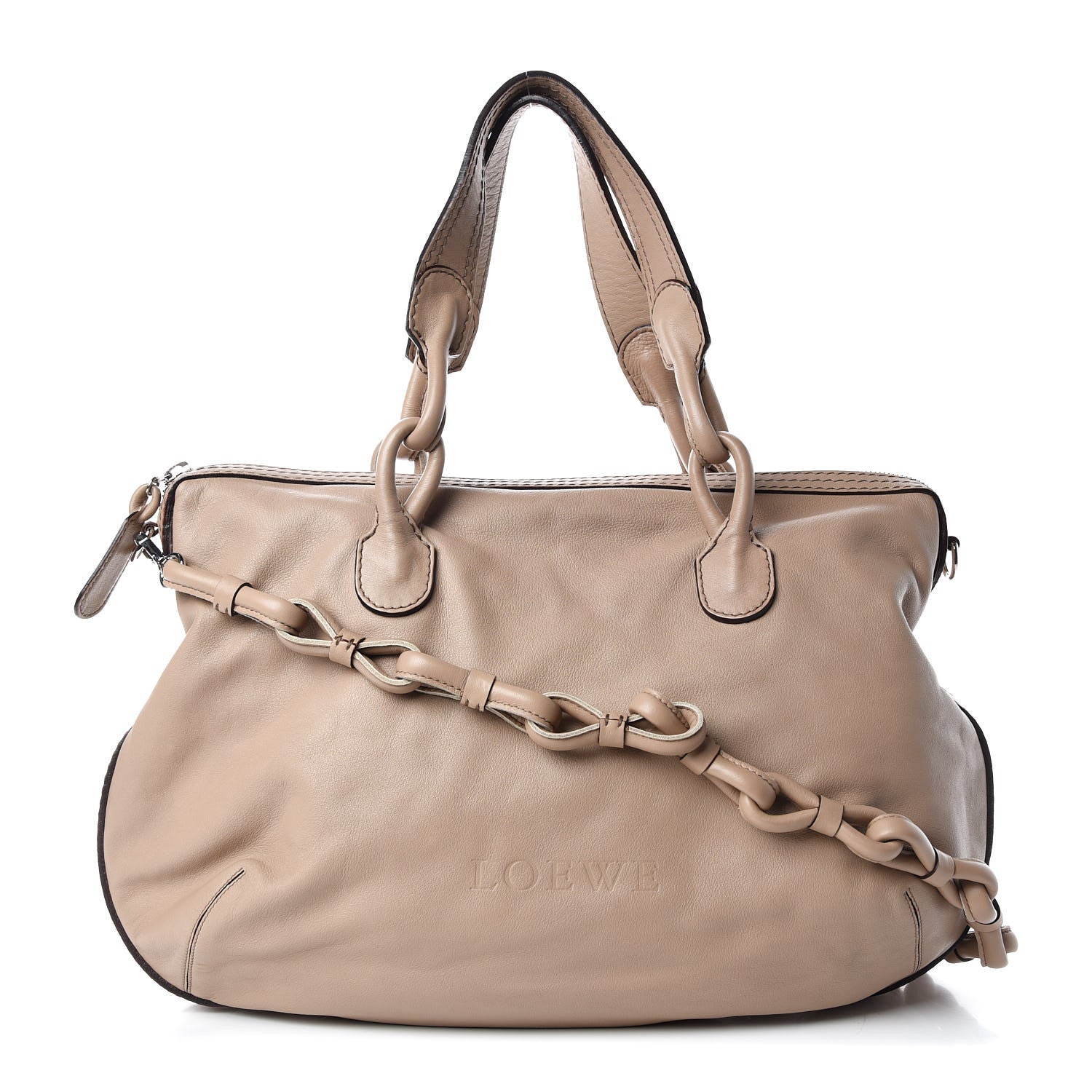 Loewe Calfskin Logo Shoulder Bag Mink 1 of 9