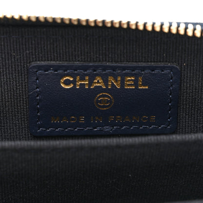 Chanel Caviar Enamel Coco Casino Quilted Zip Coin Purse Navy Blue 6 of 9