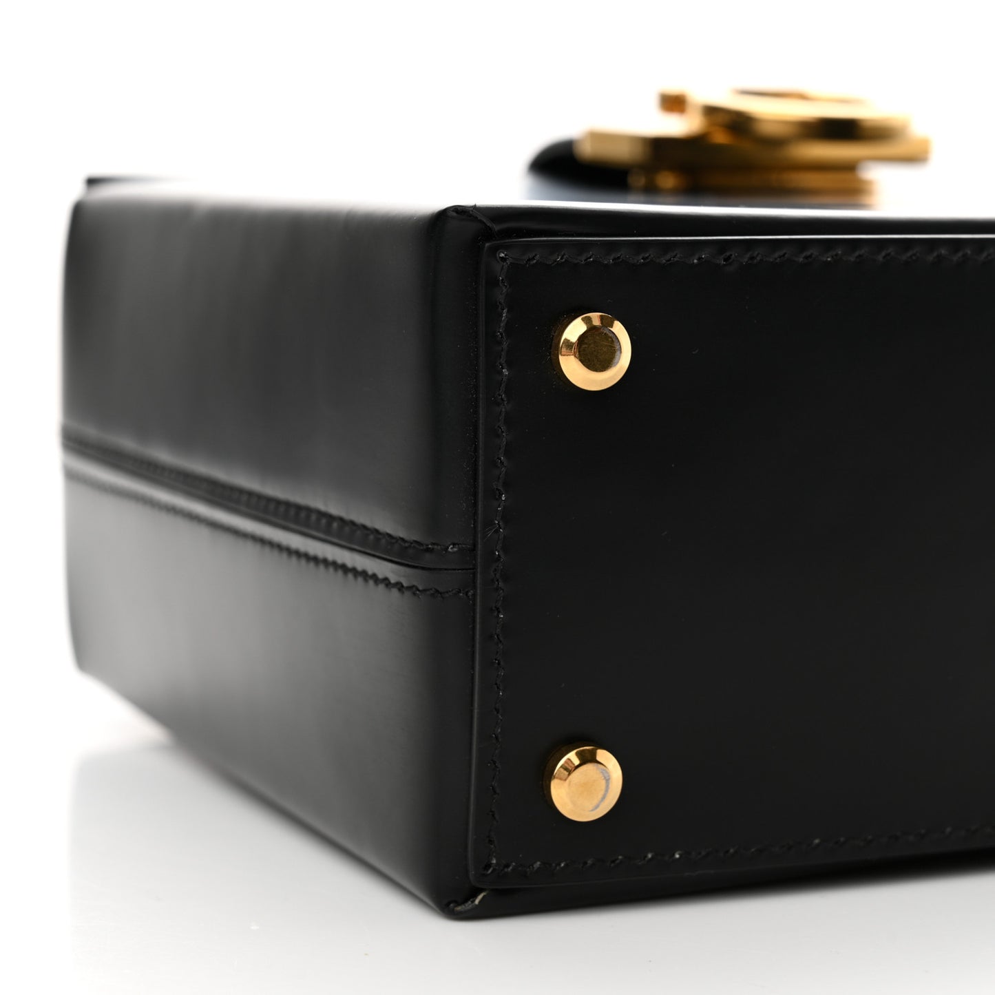 Calfskin Trifolio Box Bag Black