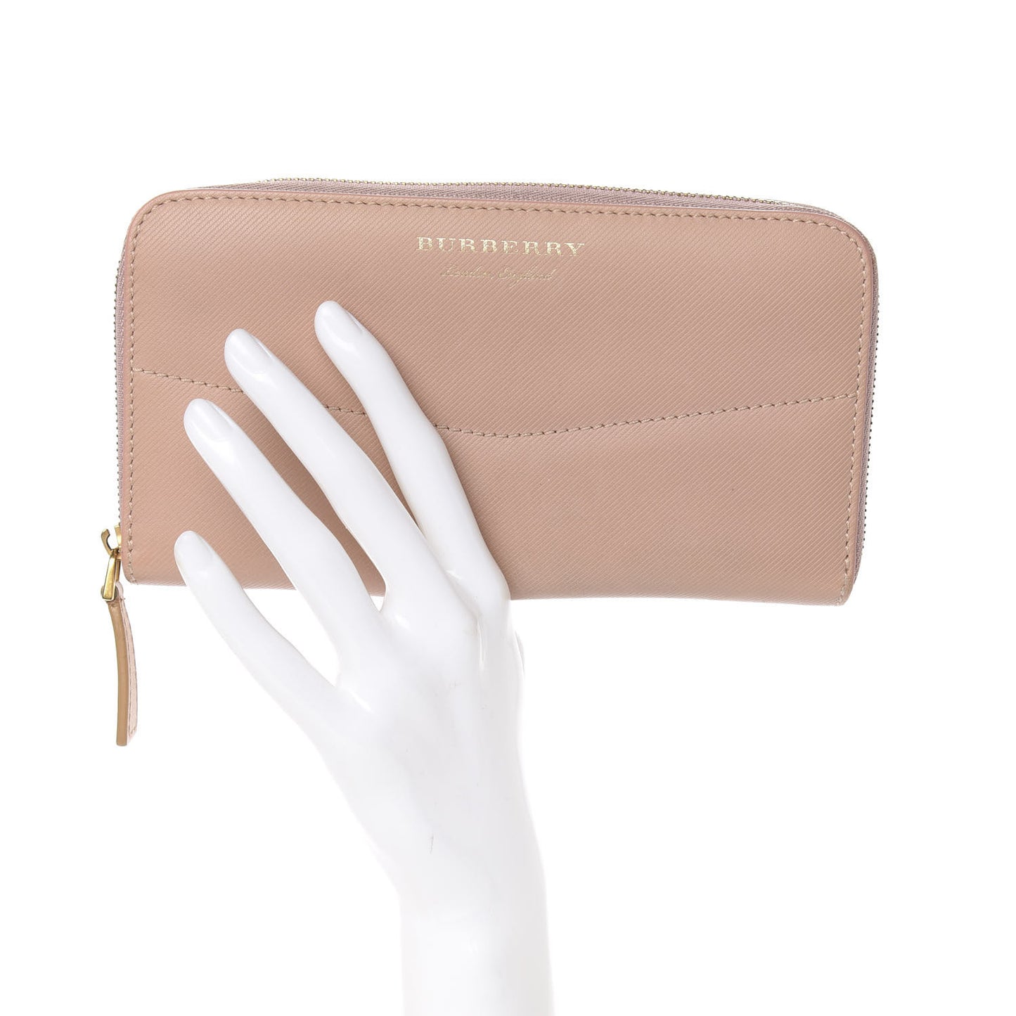 Trench Calfskin Zip Around Wallet Ash Rose
