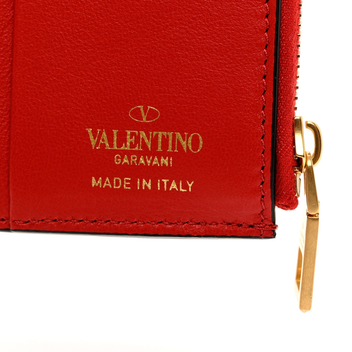 Valentino Garavani Grainy Calfskin Rockstud Compact Wallet Light Ivory 5 of 5