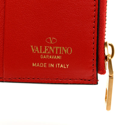Valentino Garavani Grainy Calfskin Rockstud Compact Wallet Light Ivory 5 of 5