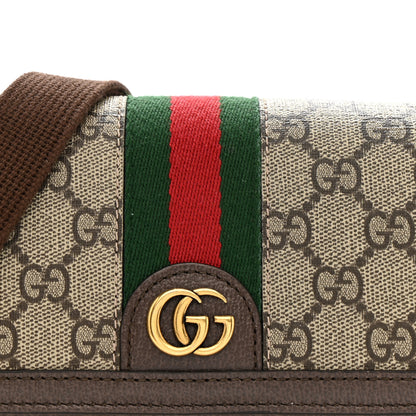 Gucci GG Supreme Monogram Web Mini Ophidia Flap Shoulder Bag Brown 8 of 13