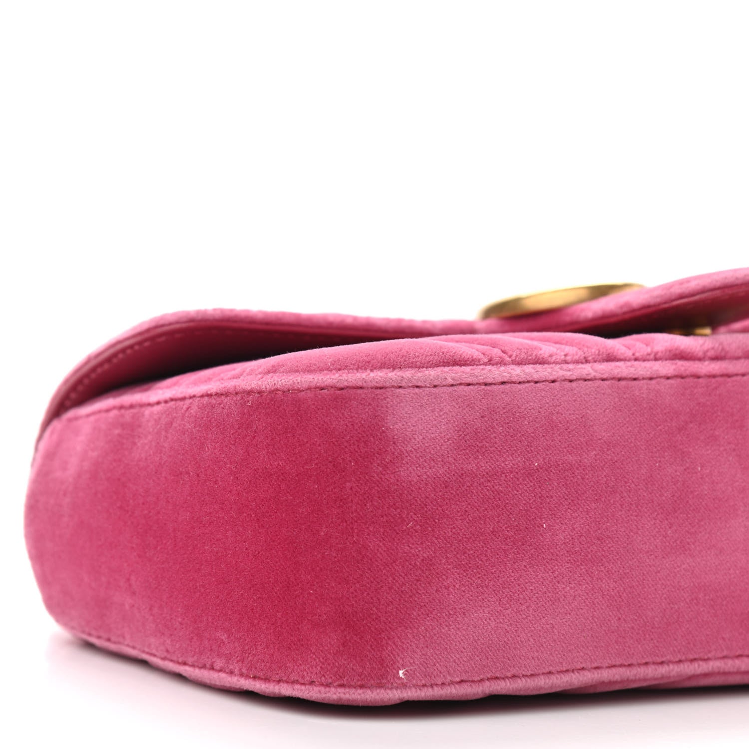 Gucci Velvet Matelasse Mini GG Marmont Shoulder Bag Light Raspberry Rose 9 of 10