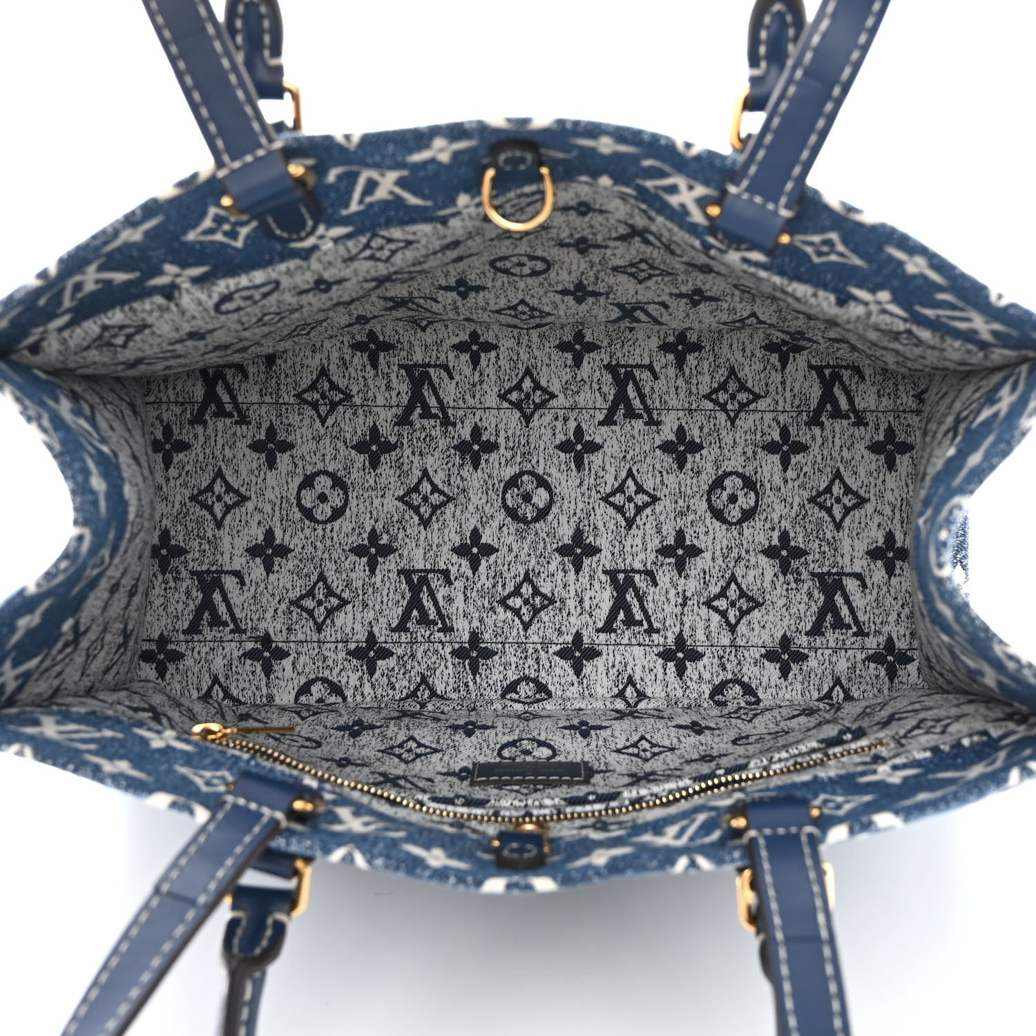 Louis Vuitton Monogram Jacquard Denim Onthego MM Bleu 5 of 10