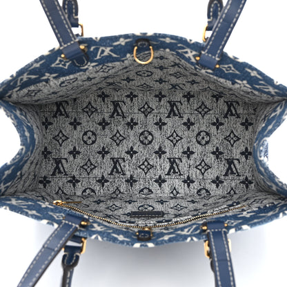 Louis Vuitton Monogram Jacquard Denim Onthego MM Bleu 5 of 10
