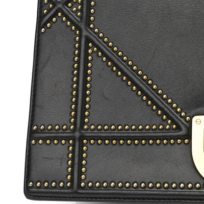 Christian Dior Lambskin Studded Medium Diorama Flap Bag Black 16 of 17