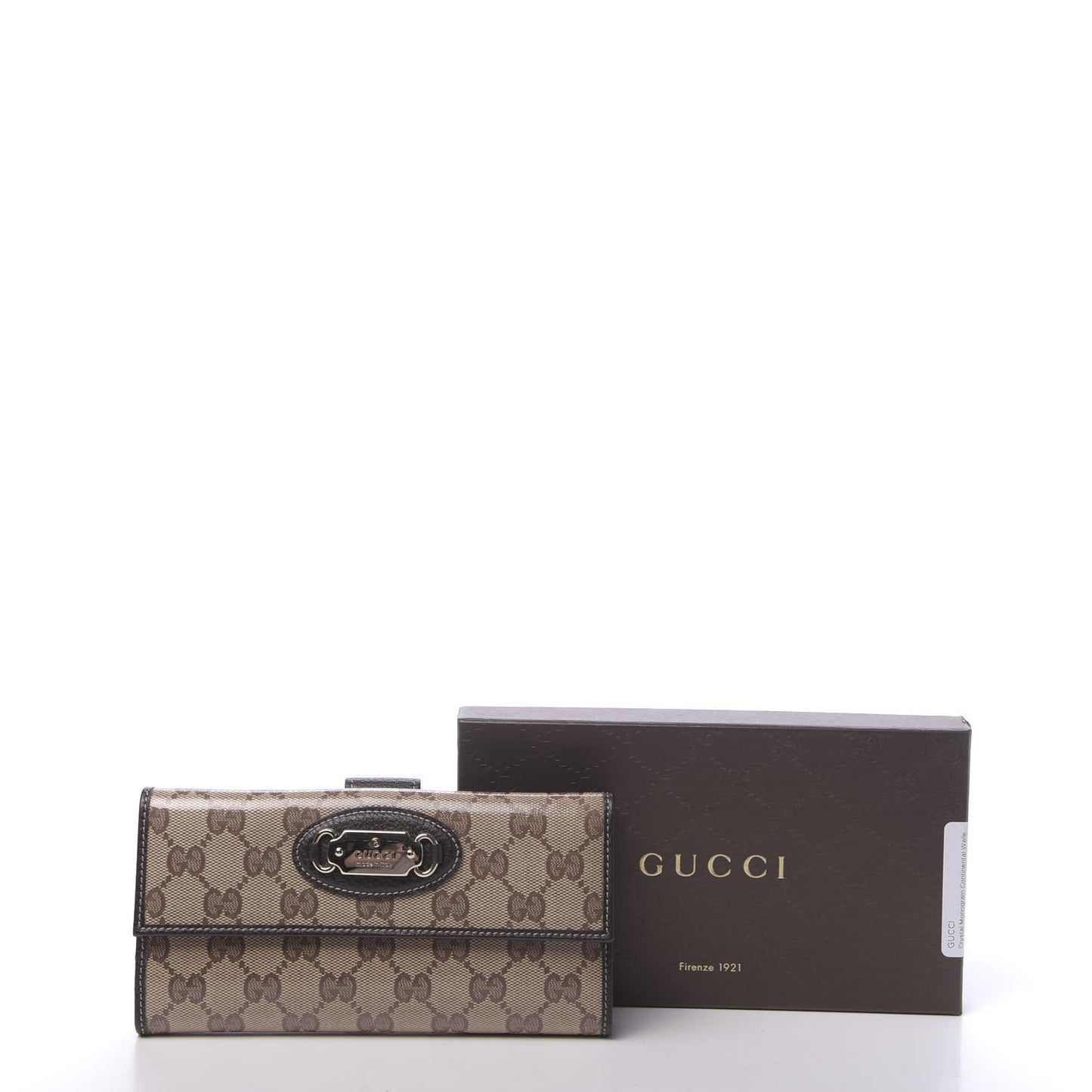Crystal Monogram Continental Wallet Brown