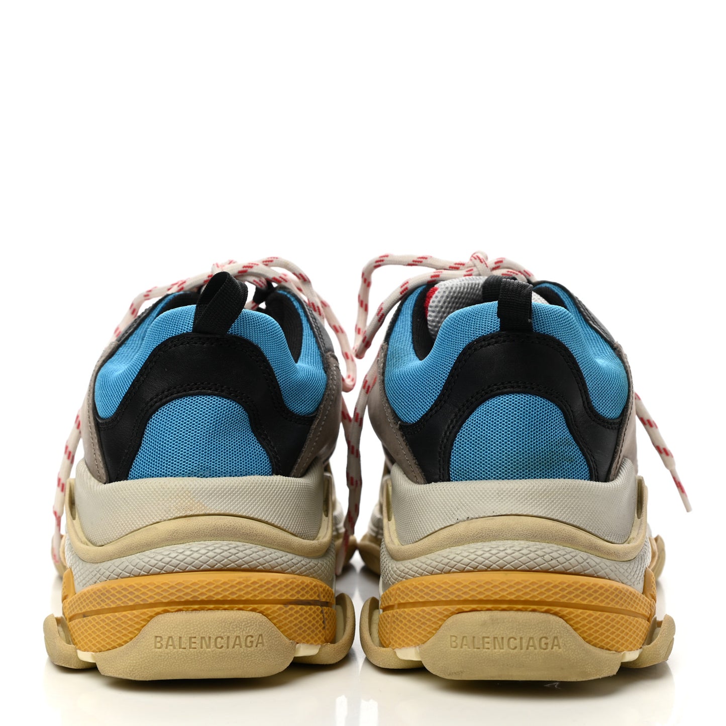 Mesh Nubuck Mens Triple S Sneakers 45 Bleu Gris Rouge
