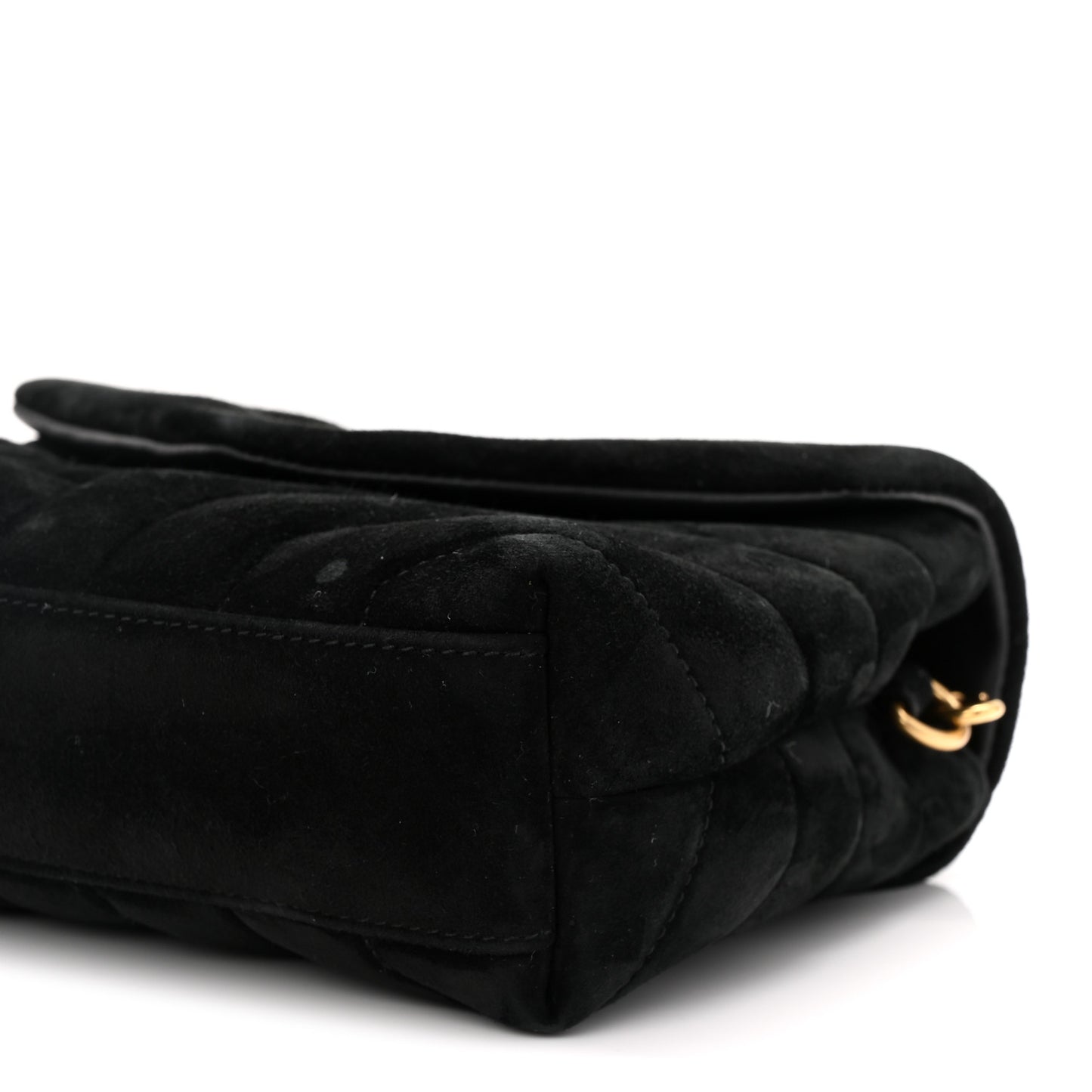 Suede Y Quilted Monogram Toy Loulou Crossbody Bag Black