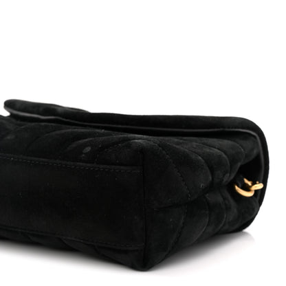 Saint Laurent Suede Y Quilted Monogram Toy Loulou Crossbody Bag Black 10 of 11