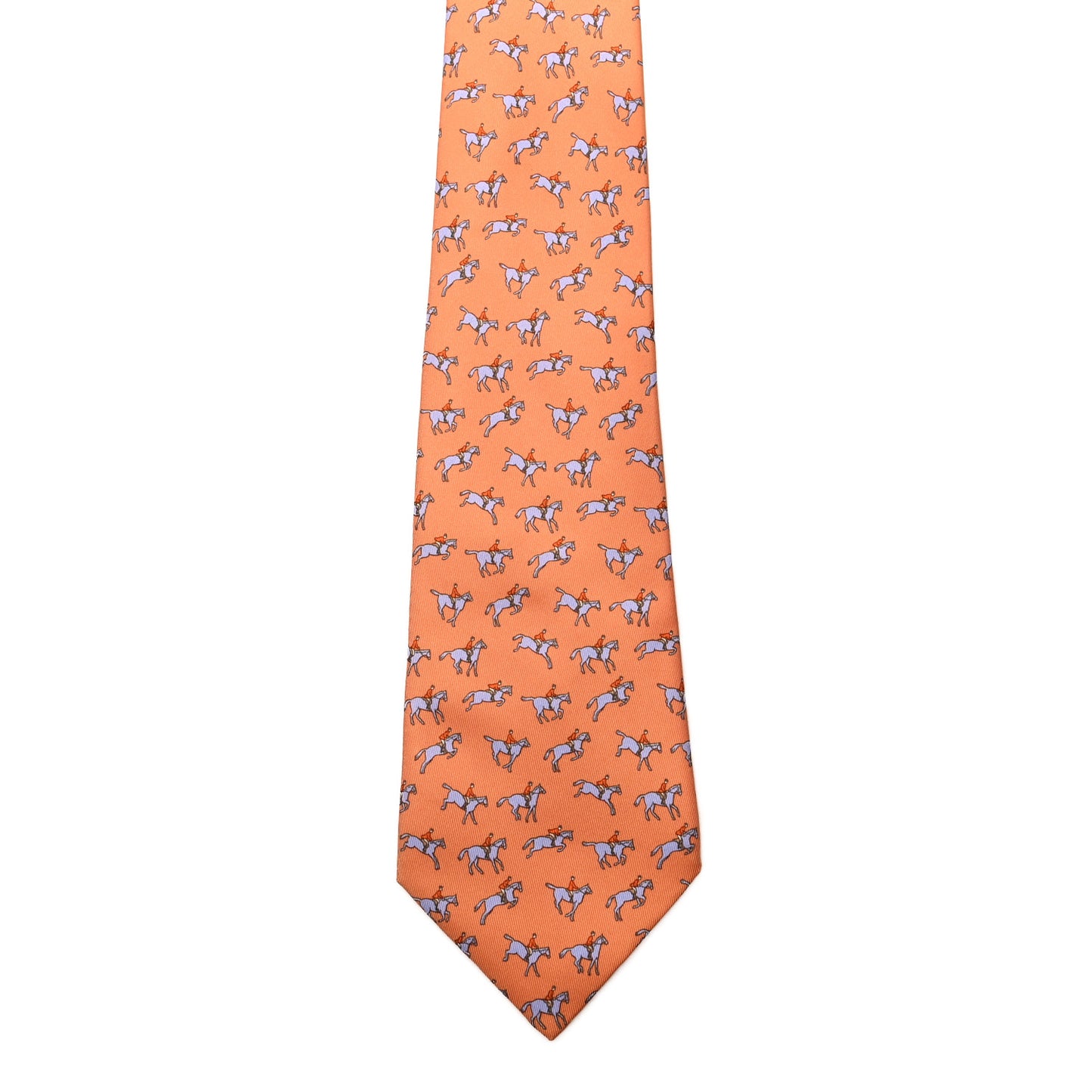Printed Silk Mens Neck Tie Orange