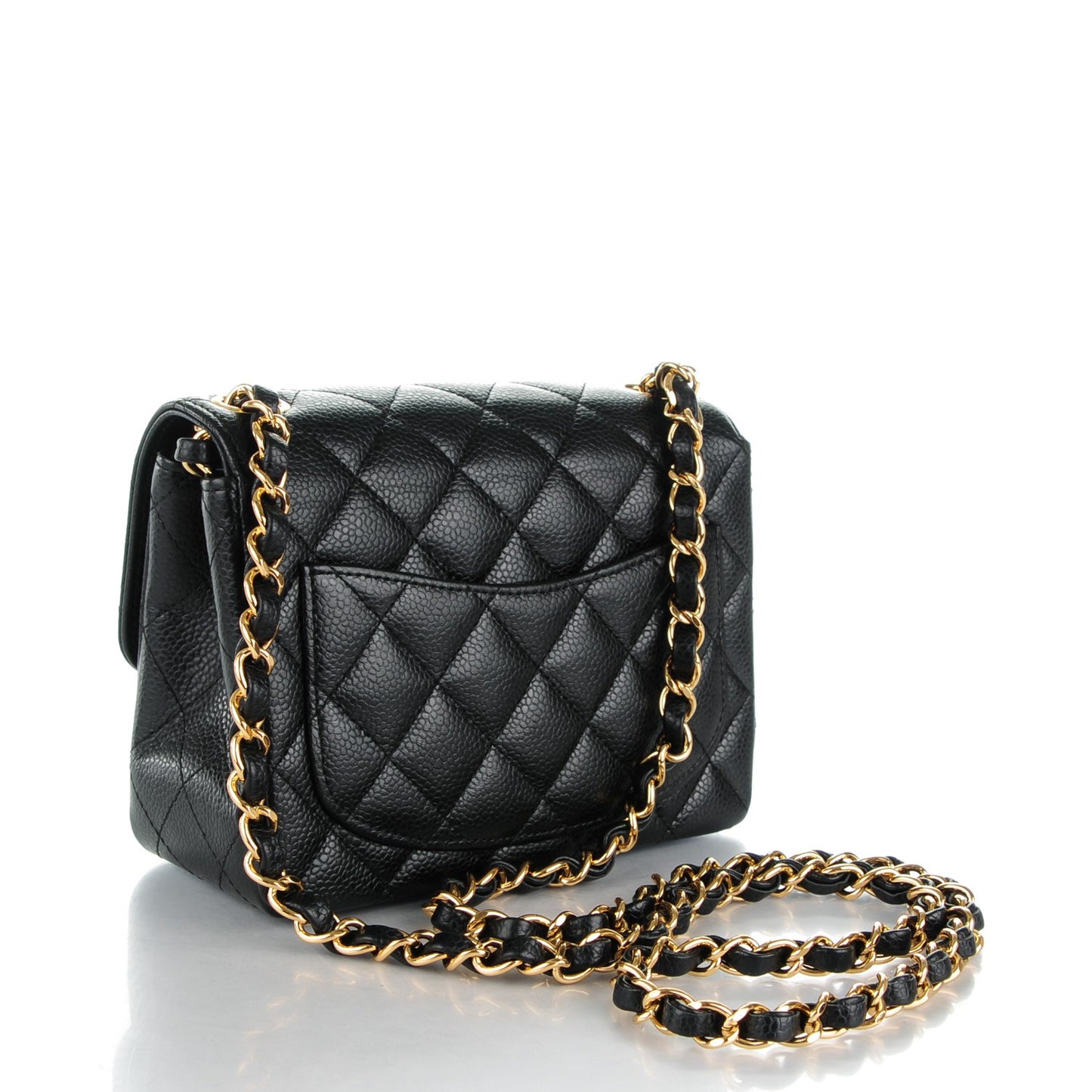 Caviar Quilted Mini Square Flap Black