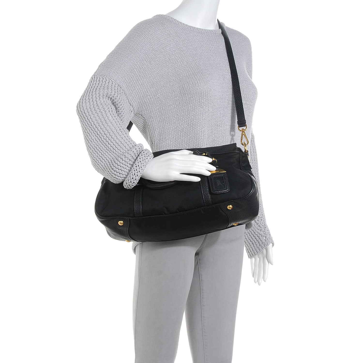Prada Tessuto Nylon Shopping Satchel Black 2 of 9