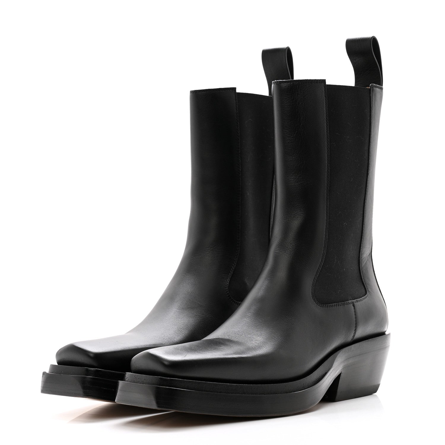 Bottega Veneta Calfskin Lean Mid-Calf Boots 37.5 Black 3 of 8