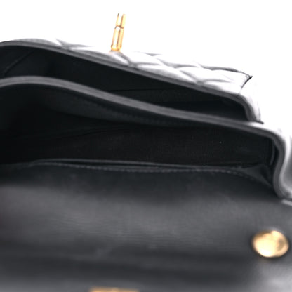 Chanel Calfskin Quilted Top Handle Flap Black 5 of 11