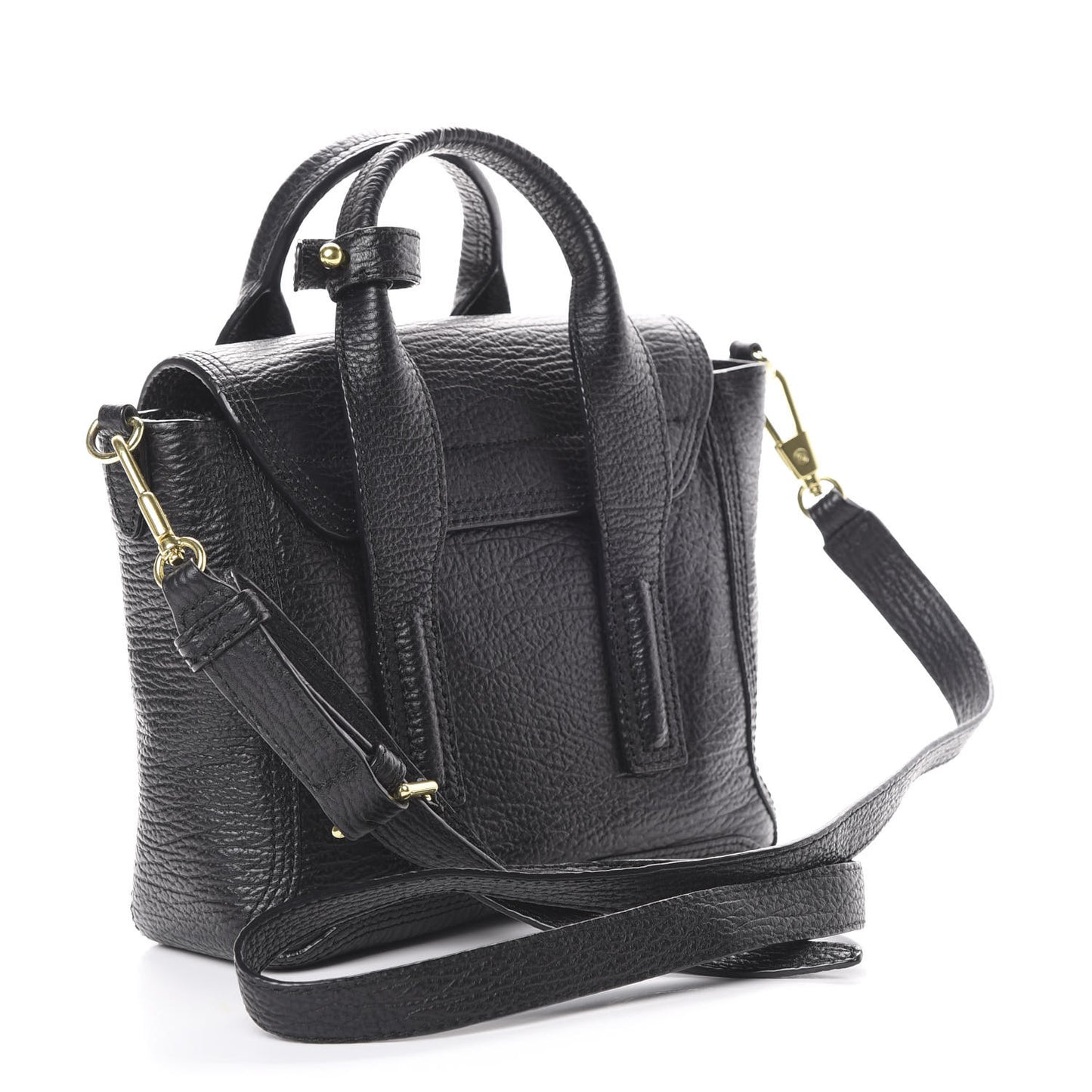 3.1 Textured Calfskin Mini Pashli Satchel Black