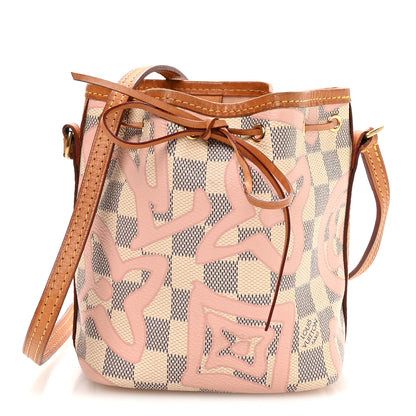 Louis Vuitton Damier Azur Tahitienne Nano Noe Rose Ballerine 1 of 10
