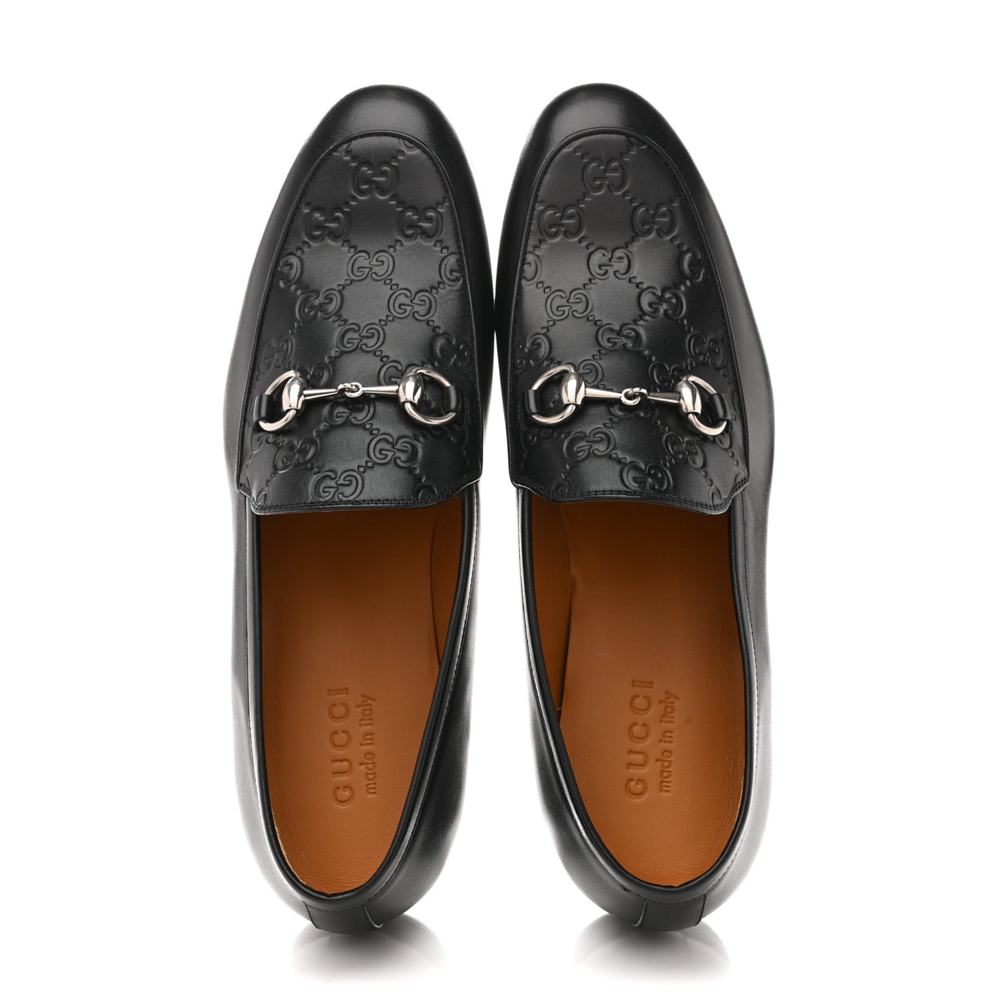 Real Betis Glamour GG Embossed Calfskin Mens Jordy Horsebit Loafers 9 Black