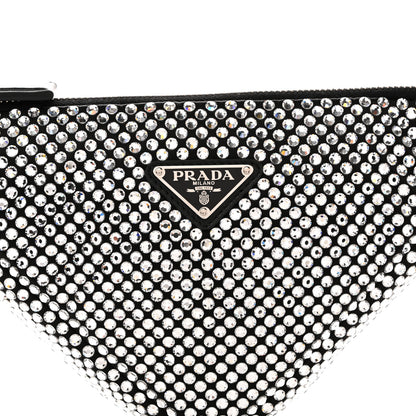 Prada Satin Crystal Triangle Pouch Cristal 8 of 10