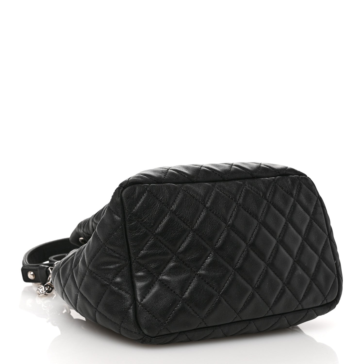 Chanel Lambskin Quilted CC Chain Bucket Bag Black Black 4 of 14
