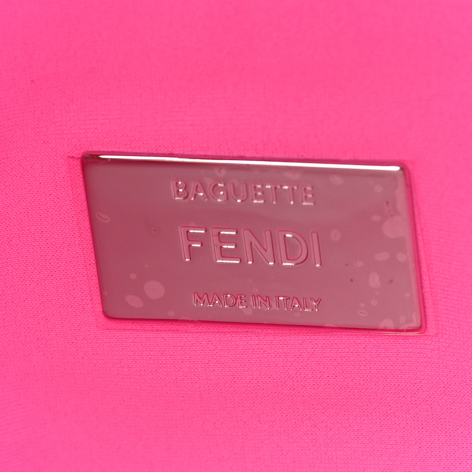 Fendi Lycra FF 1974 Embossed Baguette Rosa Fluo 6 of 10