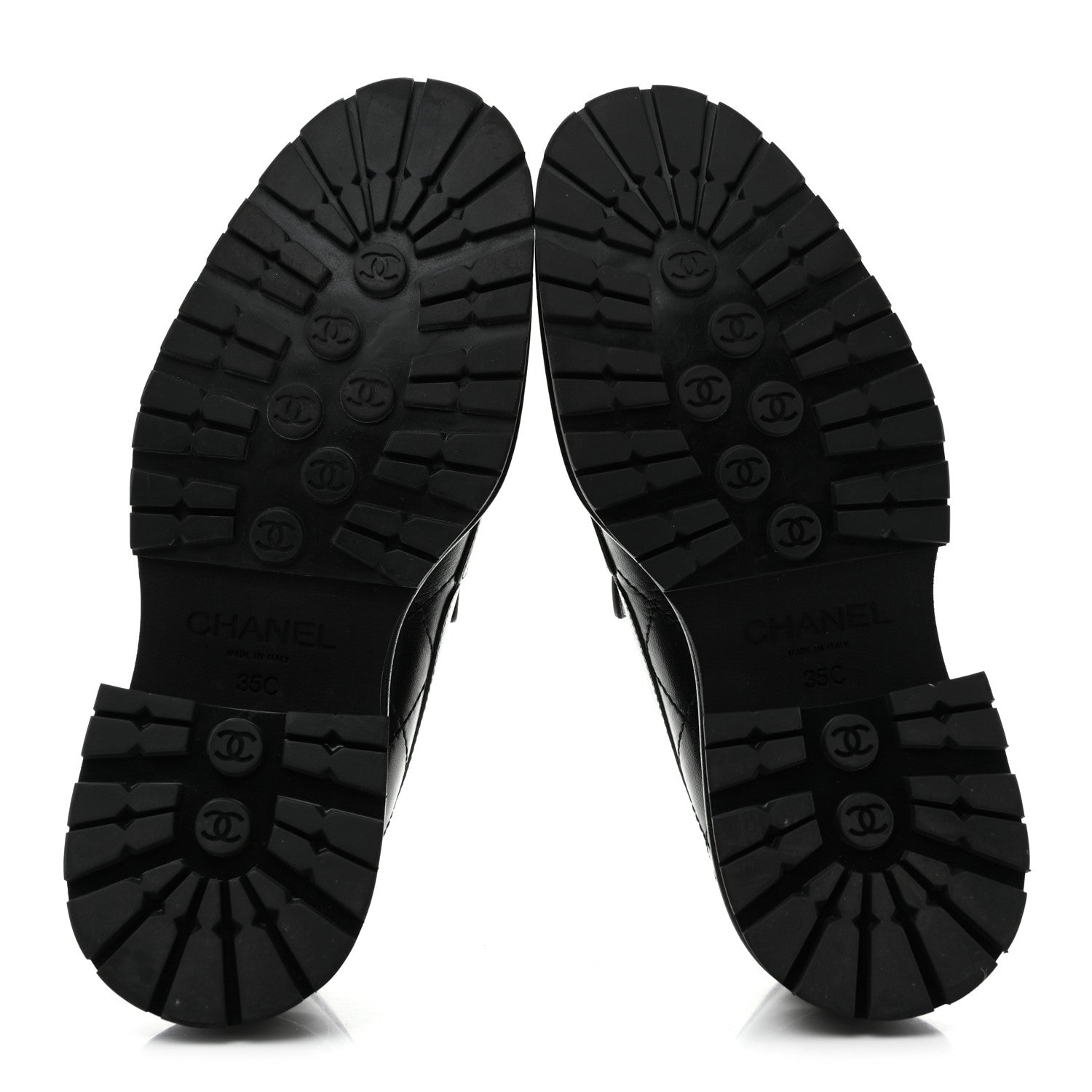Chanel Calfskin Quilted CC Mocassin Loafers 35 Black 7 of 12