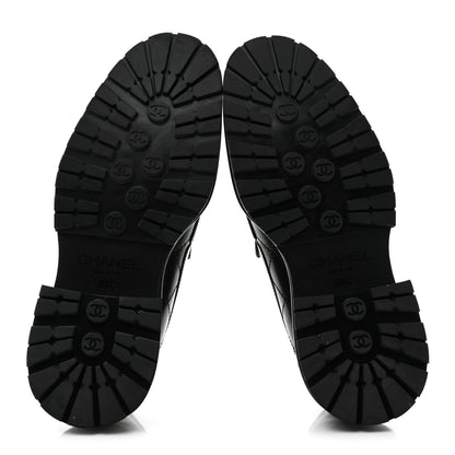 Chanel Calfskin Quilted CC Mocassin Loafers 35 Black 7 of 12