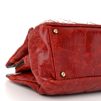 Chanel Glazed Crackled Calfskin Small Reissue Tote Red 9 of 11
