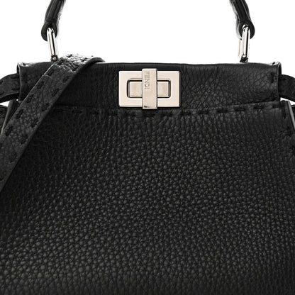 Fendi Cuoio Romano Selleria Bi-Color Mini Peekaboo Iconic Satchel Black Mou 8 of 10