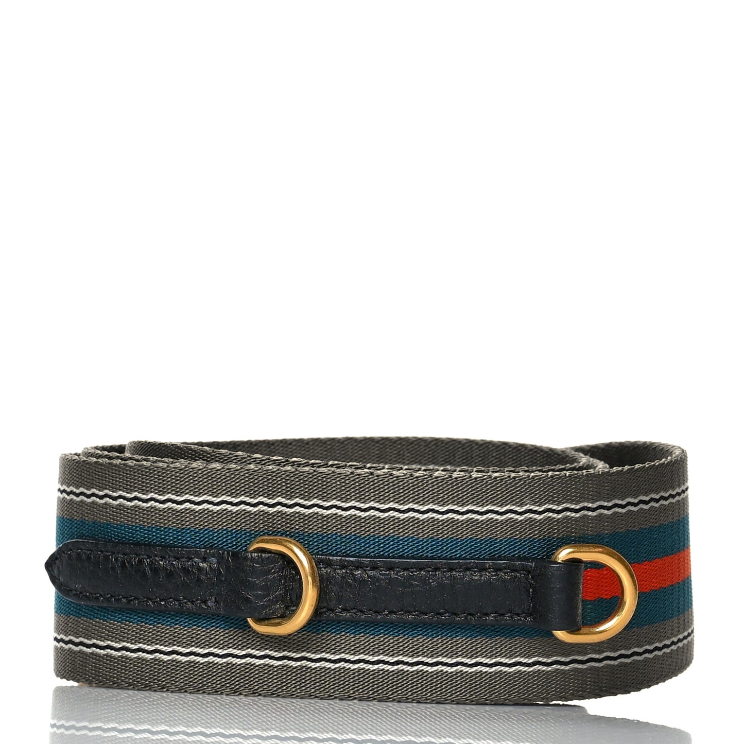 Vitello Daino Striped Fabric Shoulder Strap